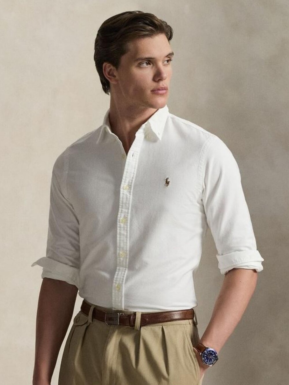 NWOT Polo Ralph Lauren M White Slim Fit Stretch Oxford Shirt Old Money Preppy